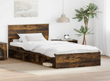 Bed Frame Smoked Oak 100 x 200 cm Engineered wood 3407917