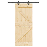 Sliding Door NARVIK Natural and Black 85 x 210 cm 3445228