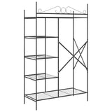 Open Wardrobe with Shelf Black 104.5 x 45 x 172 cm Steel 42021358