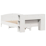 Bookcase Bed without Mattress White 135x190cm Solid Wood Pine 3323075