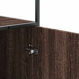 Highboard Brown Oak 35.5x35x139 cm Engineered Wood and Metal 849048