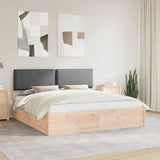 Bed Frame with Upholstered Headboard Dark Grey 200 x 200 cm 3398105