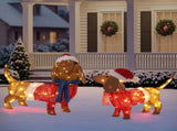 Set of 2 Lighted Dachshund Dog Christmas Decorations, Pre-lit Holiday Decor with 115 Warm White LED 39933410
