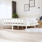 3101174 Bed Frame without Mattress White Solid Wood 200x200 cm