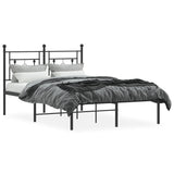Metal Bed Frame without Mattress with Headboard Black 120x190cm 374336