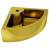 Wash Basin with Overflow 45x32x12.5 cm Ceramic Gold 143482