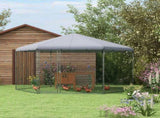 Chicken Coop for 10-15 Chickens, Hens, Rabbits, Ducks, Outdoor Garden Chicken Run, 4 x 3.5 x 2.6m T3398P552660