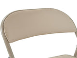4pcs Elegant Foldable Iron & PVC Chairs for Convention & Exhibition Light Brown 07394569
