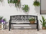 126Lx60Wx85H cm Steel Bench-Black T3398P323766