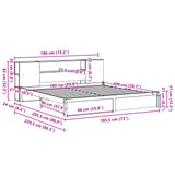 Bookcase Bed without Mattress 180x200cm Super King Solid Wood Pine 3322365