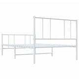 Metal Bed Frame without Mattress with Footboard White 80x200cm 352538