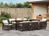 Garden Dining Set 9 pcs Brown Poly Rattan 3380632