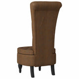 Slipper Chair Brown 56.5 x 70 x 110 cm Faux Suede Leather 42020686