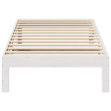 ZNTS Bed Frame without Mattress White 80x200 cm Solid Wood Pine 859215