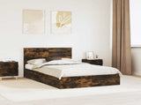 Storage Bed with Drawer Smoked Oak 135 x 190 cm Engineered Wood 3408470