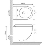 Wall Hung Rimless Toilet with Bidet Function Ceramic White 145781