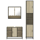 3 Piece Bathroom Furniture Set Sonoma Oak Engineered Wood 3301121