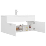 Sink Cabinet with Built-in Basin White Engineered Wood 3071297