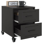 ZNTS Bedside Cabinet Black 36x39x43.5 cm Steel 846626