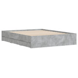 Bed Frame with Drawers without Mattress Concrete Grey 150x200 cm King Size 3207269