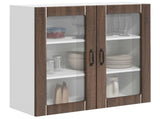 Wall Glass Cabinet LUCCA Brown Oak 80 x 31 x 80 cm 885072