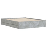 Bed Frame with Drawers without Mattress Concrete Grey 140x190 cm 3207304