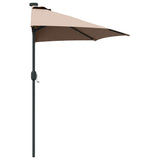 Garden Parasol Taupe 294 x 150 x 223 cm Polyester and Steel 42003262