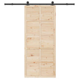 Sliding Door Natural 90 x 208 cm Solid Pine Wood 3445642