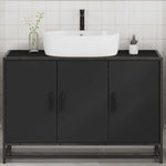 ZNTS Bathroom Sink Cabinet Black 90x33x60 cm Engineered Wood 849269