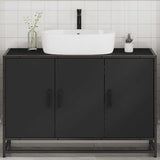 ZNTS Bathroom Sink Cabinet Black 90x33x60 cm Engineered Wood 849269