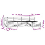 Outdoor Sofa Set Natural 245.5 x 162.5 x 73 cm 3373239