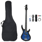Electric Bass Guitar for Beginner with Bag Blue and Black 4/4 46" 70182