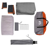 Camping Tent Cabin 4-Person Grey and Orange Waterproof 4009560