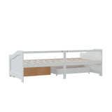 3-Seater Day Bed without Mattress White Solid Pinewood 90x200cm 322170