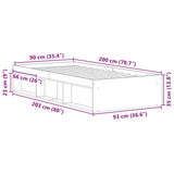 Bed Frame without Mattress Smoked Oak 90x200 cm 3203828