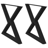 Dining Table Legs 2 pcs Black 90x cm Steel 4012732