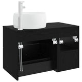 Bathroom Furniture Set 2 pcs Black Oak Engineered Wood 3403921