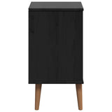 Bedside Cabinet Black 40 x 35 x 65 cm Solid Pine Wood 42020933