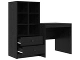 Desk with Drawer with Shelf with Storage 2 pcs Black Oak 3337338