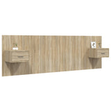 Bed Headboard with Cabinets Sonoma Oak Engineered Wood 3115702