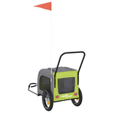 Pet Bike Trailer with Storage Green and grey 125 x 53 x 54 cm 93850