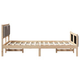 Bed Frame with Headboard Taupe 120 x 190 cm Fabric 878347