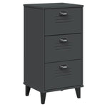 ZNTS Bedside Cabinet VIKEN Anthracite Grey Solid Wood Pine 374919