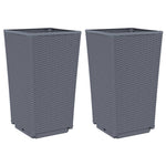 ZNTS Garden Planters 2 pcs Blue Grey 32.5x32.5x57 cm PP 367846