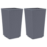 ZNTS Garden Planters 2 pcs Blue Grey 32.5x32.5x57 cm PP 367846