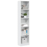 Bookcase High Gloss White 40x24x176 cm Engineered Wood 858305