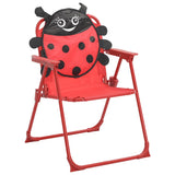 Patio Furniture Red Steel Compact Foldable Kids' Garden Set 41842