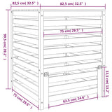 Composter White 82.5x82.5x99.5 cm Solid Wood Pine 823816
