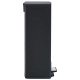 ZNTS Dustbin with Pedal Anti-fingerprint 30L Black Stainless Steel 149573