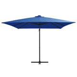Cantilever Garden Parasol with LED lights and Steel Pole 250x250 cm Azure Blue 46997